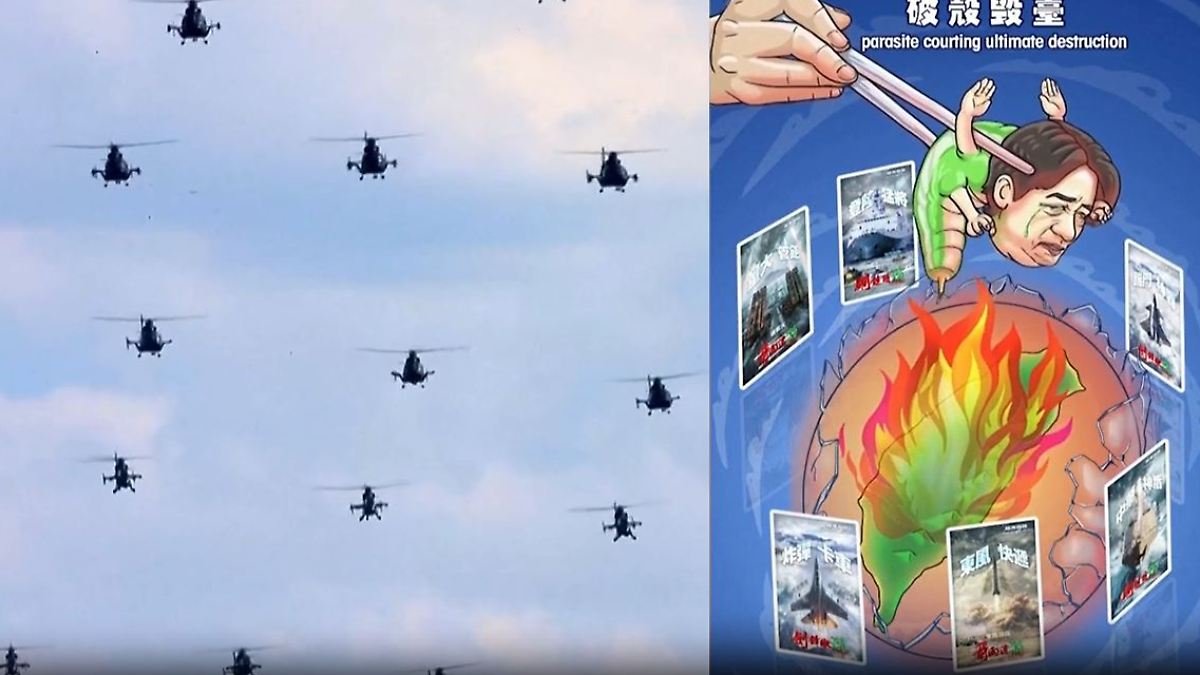 China startet Manöver und verbreitet brisante Karikatur
