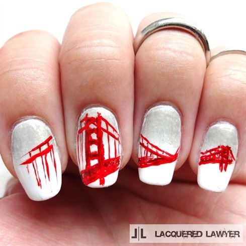 Golden Gate Bridge by LacqueredLawyer from Nail Art Gallery