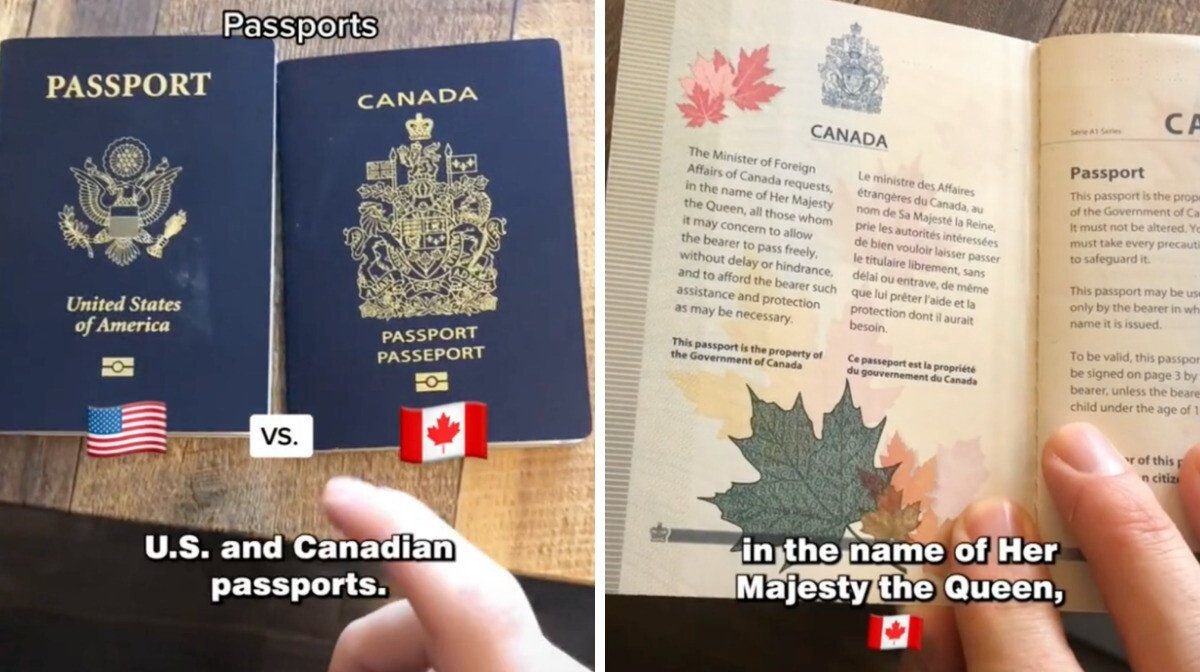 A TikToker Showed The Differences Of The US & Canadian Passports & One Is Way More Patriotic