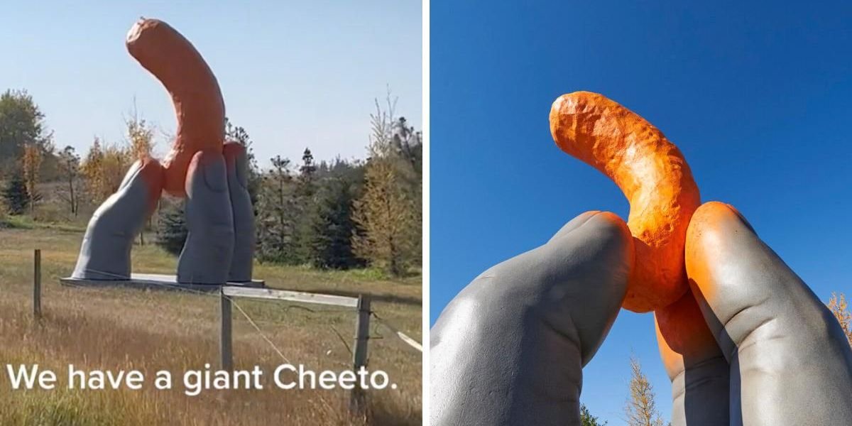 A Community In Alberta Got A Giant Cheeto As A Landmark & TikTok Is Obsessed (PHOTOS)