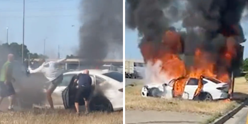 Group Of Men Rescued A Man From A Burning Car On A Toronto Highway It's So Heroic (VIDEO)