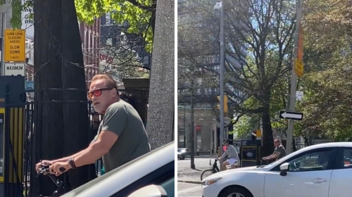 Arnold Schwarzenegger Was Spotted Biking In Toronto This Week By Fans & It's So Wholesome