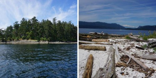 This Private Island For Sale In BC Has Stunning Beaches & Comes With A Cabin