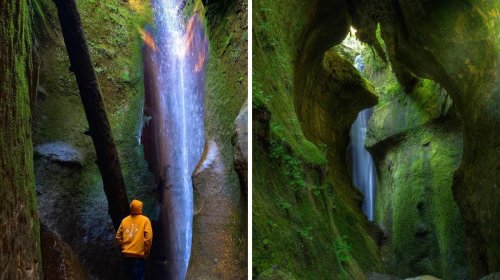 There's A Hidden Waterfall In BC & You Have To Walk Through A Canyon To See It