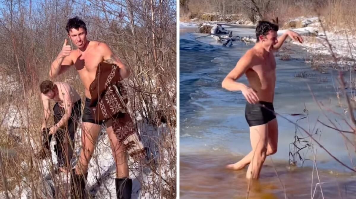Shawn Mendes Stripped Down For A Polar Bear Plunge To Wish His Fans A Merry Christmas (VIDEO)