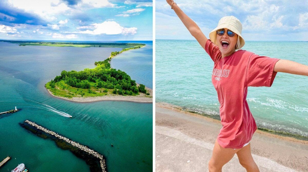 This charming small town in Ontario is surrounded by white sand and warm sapphir - cover