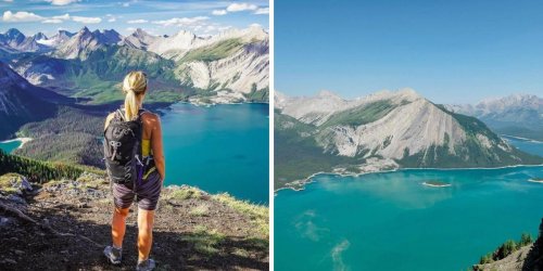 This Alberta Hike Takes You Around A Bright Blue Sparkling Lake & Waterfalls