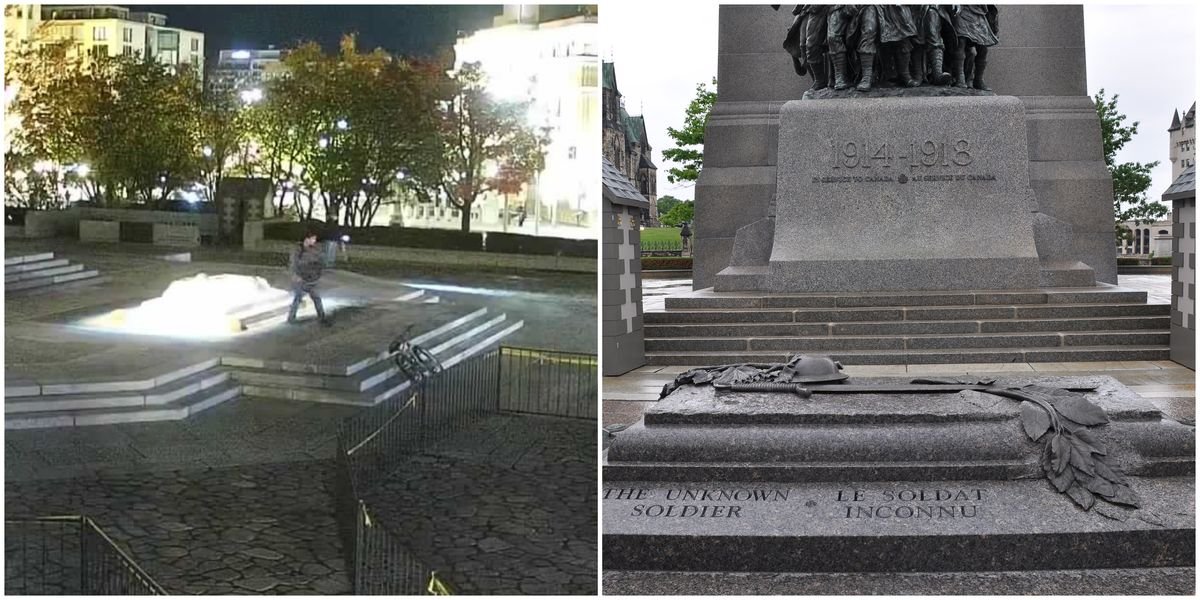 Trudeau Says Anti-Semitic Graffiti At The National War Memorial Is A 'Hateful Act'