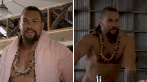 Jason Momoa Answered The Door Naked In A Pink Robe For An Interview