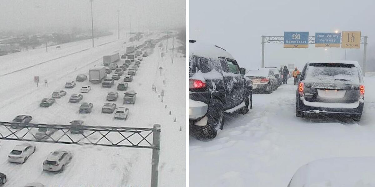 Ontario's Wild Snowstorm Is Raging RN People Are Actually Shoveling The 401 (VIDEOS)