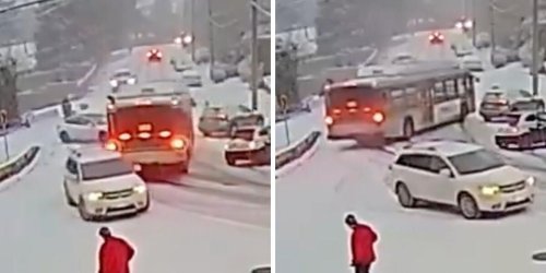 Vancouver Snowfall Causes Chaos In The Streets & A Bus Smashed Into Multiple Cars (VIDEO)