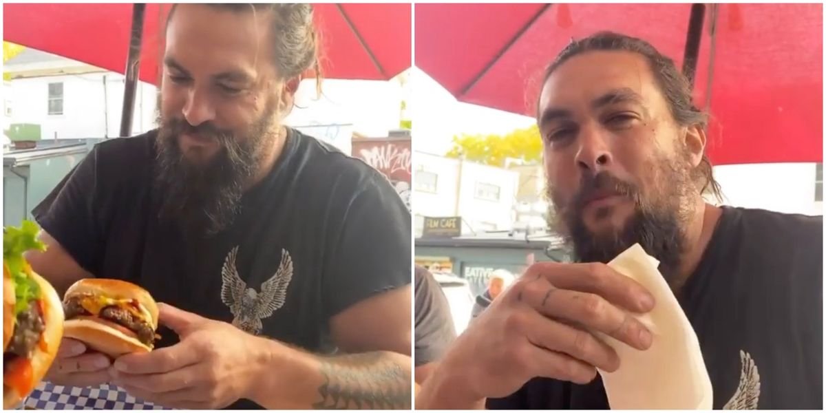 Jason Momoa Was Spotted At A Toronto Burger Joint He Took A Dragon-Sized Bite (VIDEO)