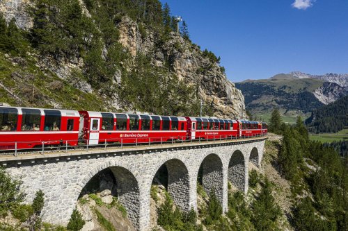 Riding the Alpine rails on the Bernina Express