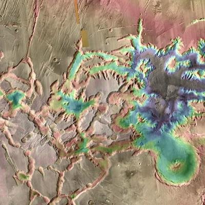 Descubierto en Marte un posible volcán de 450 kilómetros de largo
