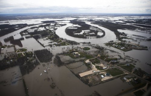 Manitoba flood zones seen from the air