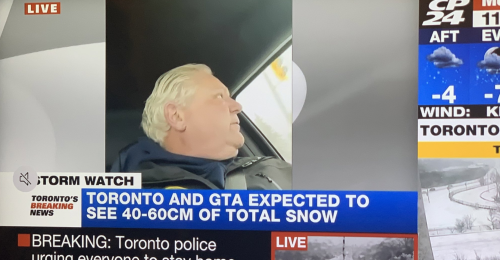 Doug Ford flouts new distracted driver law by doing FaceTime interview while driving in snow storm
