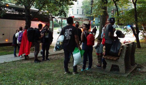 Migrant Bus Arrives outside Kamala Harris’s D.C. Home