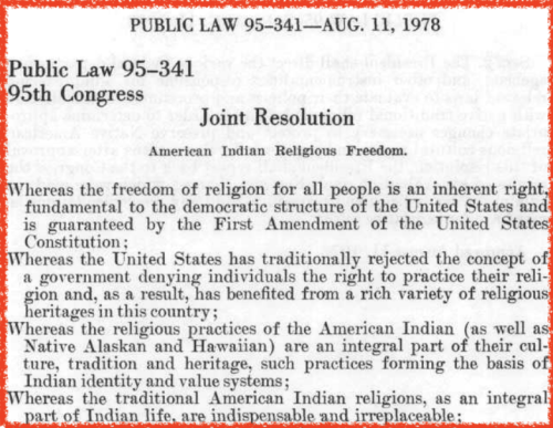 This Day in History: Indigenous Culture Boosted as the American Religious Freedom Act Becomes Law on August 11, 1978