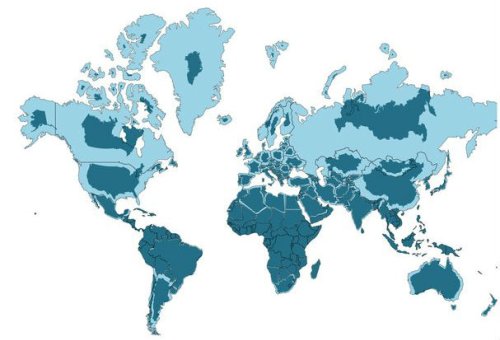 This animated map shows the true size of each country