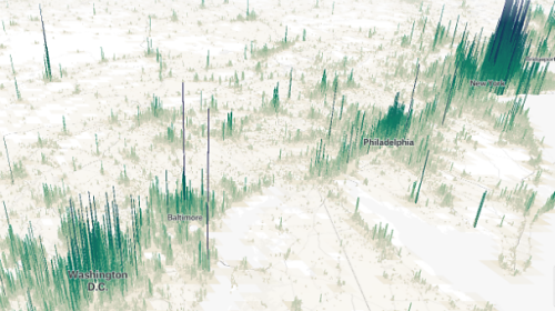 This clever map visualizes Earth's population as a 'human terrain'