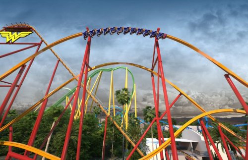 The Record-Breaking ‘Wonder Woman' Coaster Has an Opening Date