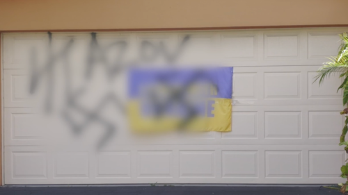 Fort Lauderdale Home With Ukrainian Support Flag Vandalized By Hate Symbols