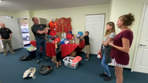 Firefighters Collect Supplies for Family That Lost Everything in Weekend Fire
