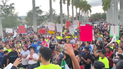 Hundreds “March for Unity” Outside Homestead City Hall to Denounce New Immigration Law