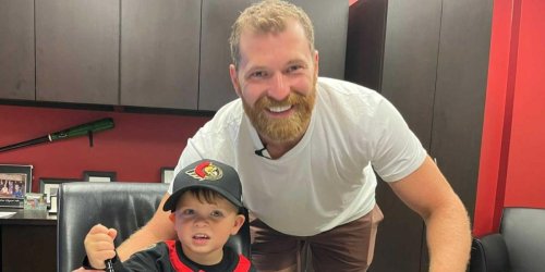 Giroux and his adorable son share first day with Senators