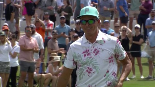 Rickie Fowler holes eagle putt against Billy Horschel at WGC-Match