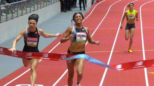 Gabby Thomas wins women's 300m at 2023 New Balance Indoor Grand Prix ...