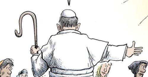 'After you': A Pope Francis cartoon