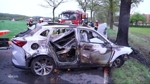 E-Auto verunglückt und in Flammen aufgegangen - zwei Tote