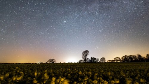 Sternschnuppen Lyriden blitzen am Nachthimmel