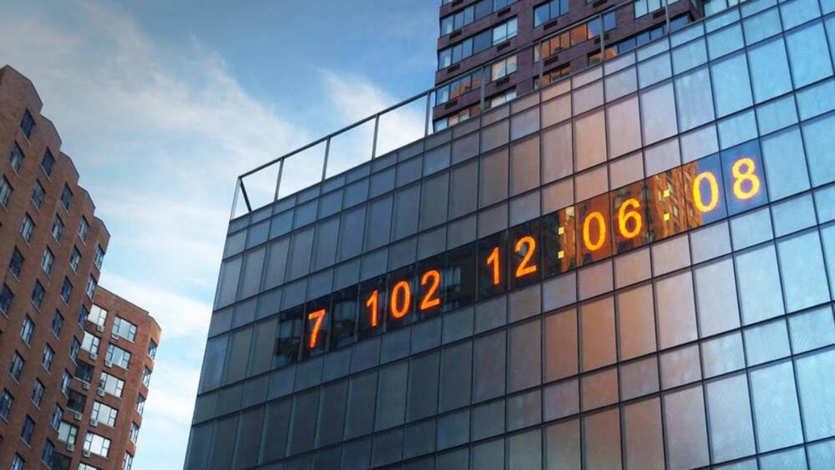 Union Square Clock Counts Down Time Until Climate Disaster
