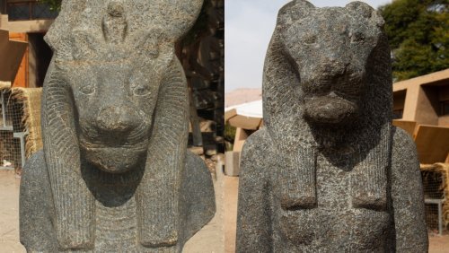 Newly Found Colossal Statues Portray Ancient Egyptian King as Sphinx