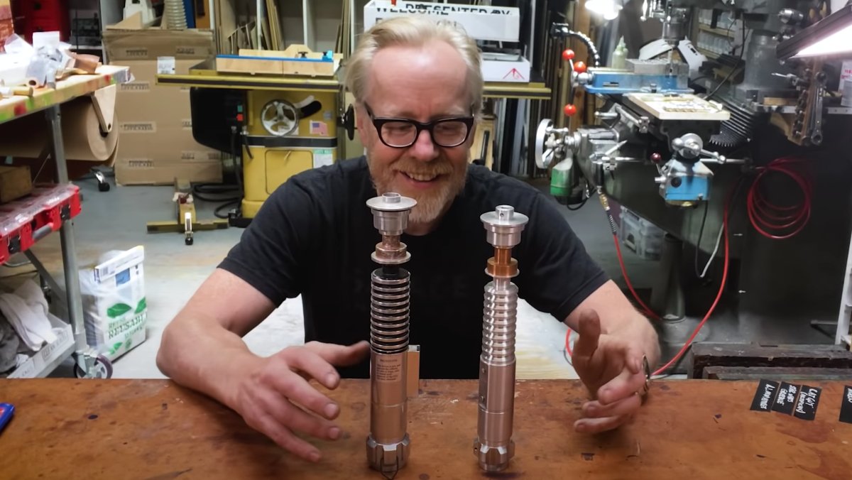 Adam Savage Shows Off His First Lightsaber Build