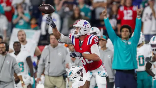 Patriots-Dolphins ending, explained: Why officials overturned Cole  Strange's first down after chaotic sequence