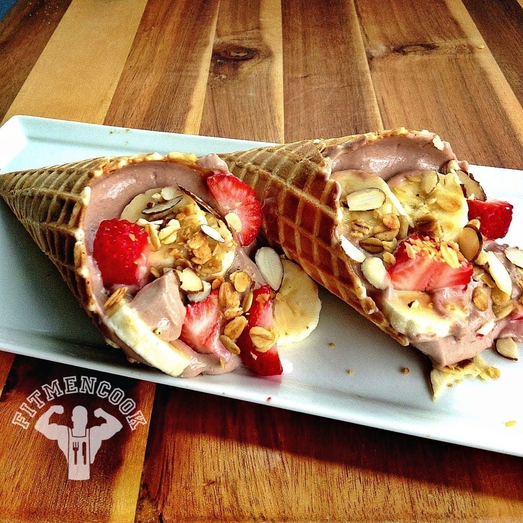 Dymatize Protein Chocolate Waffle Cone Recipe - Fit Men Cook