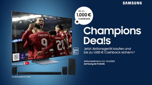 Samsung Cashback 2023: TV-Gerät kaufen und bis zu 1.000 Euro zurück erhalten