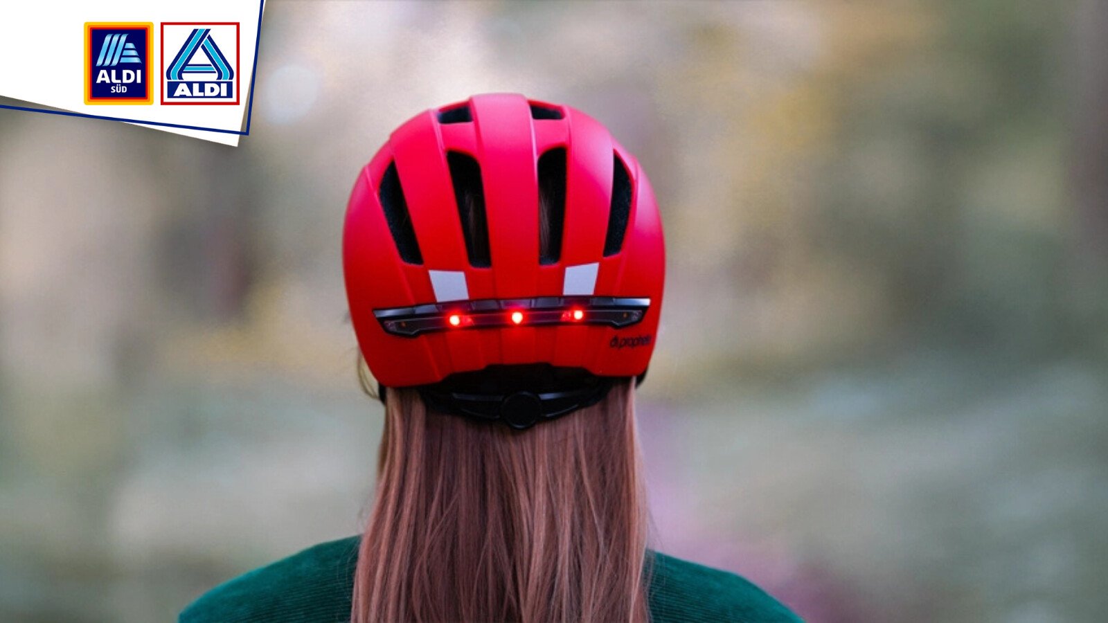 Fahrrad-Zubehör von Prophete bei Aldi im Angebot: Helm, Akkupumpe, Seitentasche und mehr