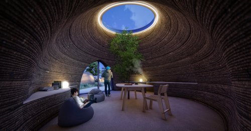 3D-printed clay dwelling under construction in Italy