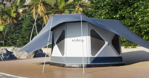 Space Acacia system combines a tent, tarp and wall-to-wall air mattress