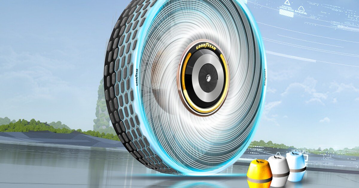 Goodyear's "rechargeable" concept tire extrudes extra tread as needed