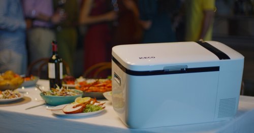 Sleek, app-controlled portable fridge keeps food and beverages chilled on your road trip