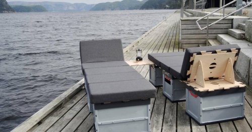 Owomo interlocking panels make world's simplest DIY camping furniture