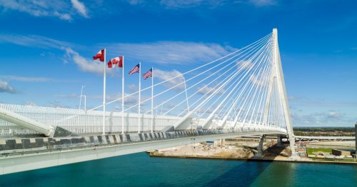 Record-breaking bridge opens new link between Canada and USA