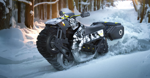 We're stumped - how does this full-track, 3-wheel snow bike even turn?