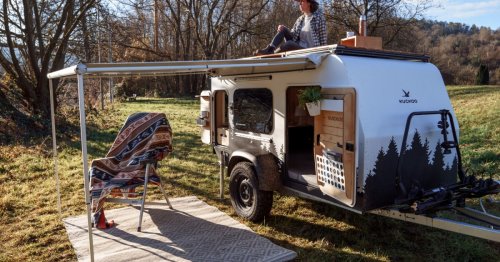 Tiny Bruno camping trailer lives large inside, outside and on the roof