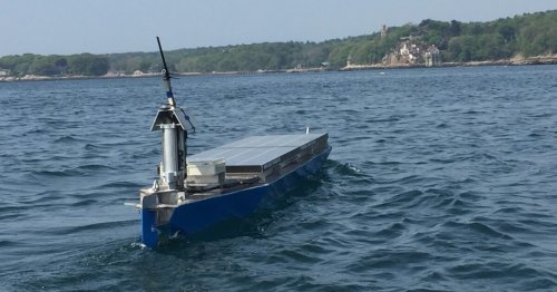 A solar-powered, autonomous boat is currently crossing the Atlantic
